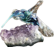 Load image into Gallery viewer, Ash Hummingbird On Amethyst